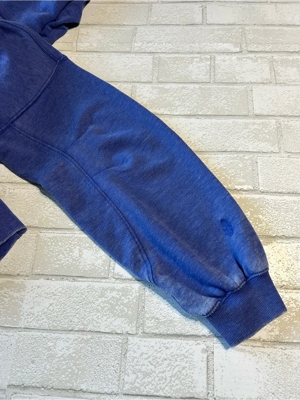 Free People Blue Hooded Cropped Sweatshirt size Medium